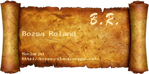 Bozsa Roland névjegykártya